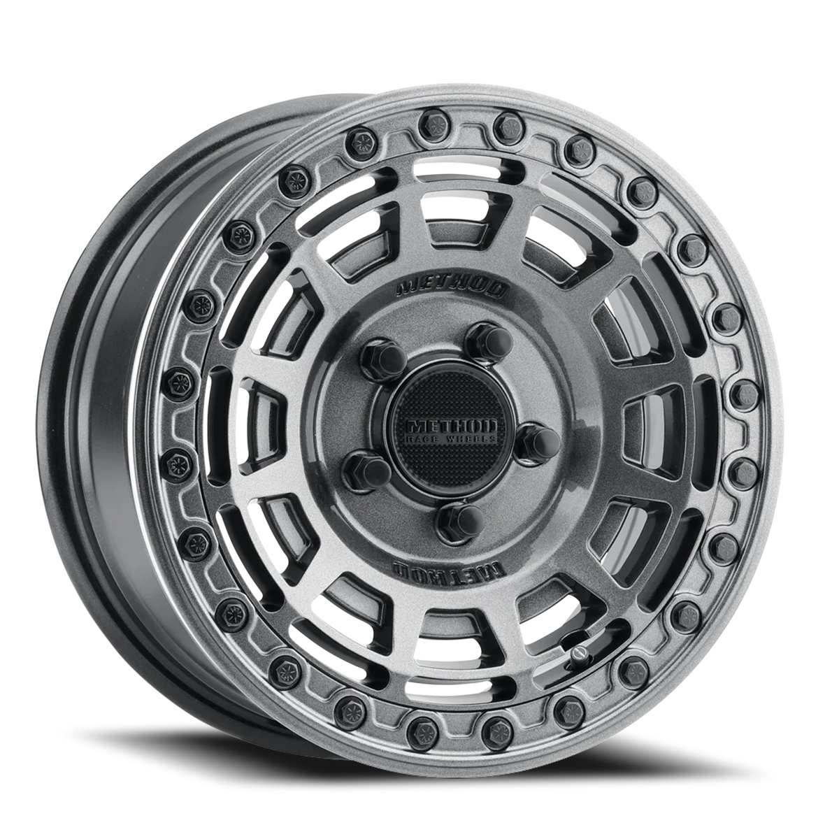 Aluminum Wheels 15x7 MR415 Beadlock UTV Graphite GY Gloss Graphite Ring Method