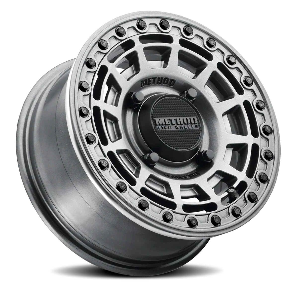 Aluminum Wheels 15x7 MR415 Beadlock UTV Graphite GY Gloss Graphite Ring Method