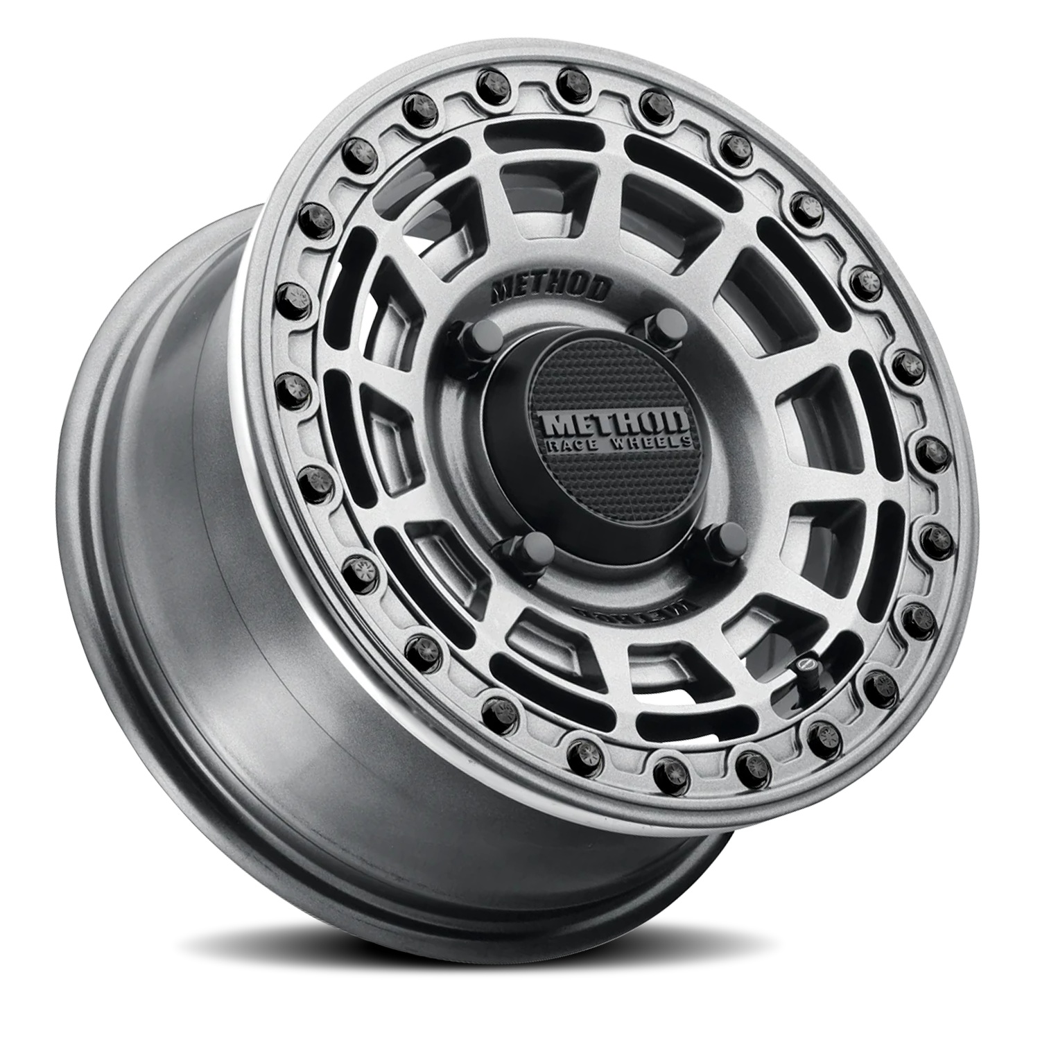 Aluminum Wheels 15x7 MR415 Beadlock UTV Graphite GY Gloss Graphite Ring Method