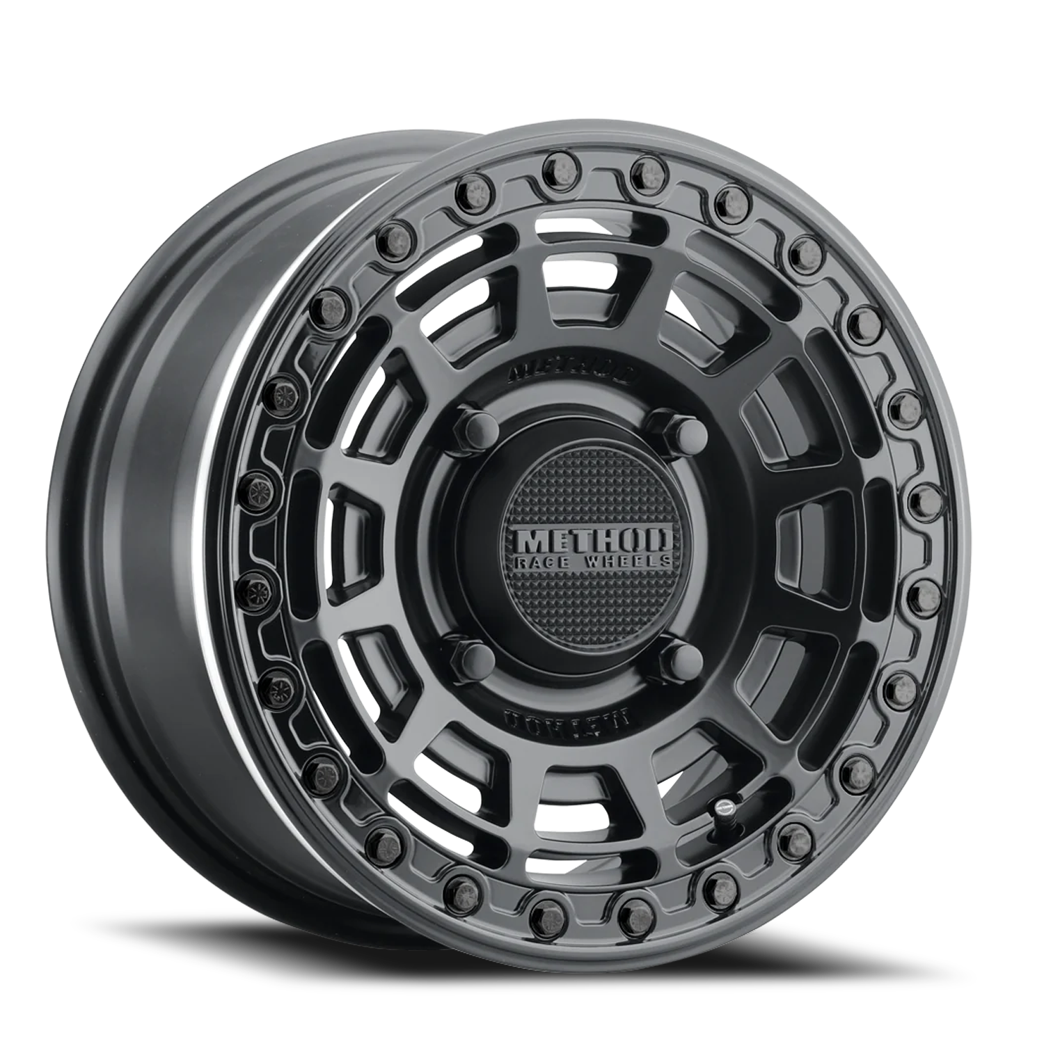 Aluminum Wheels 15x7 MR415 Beadlock UTV Matte Black MB Gloss Black Ring Method