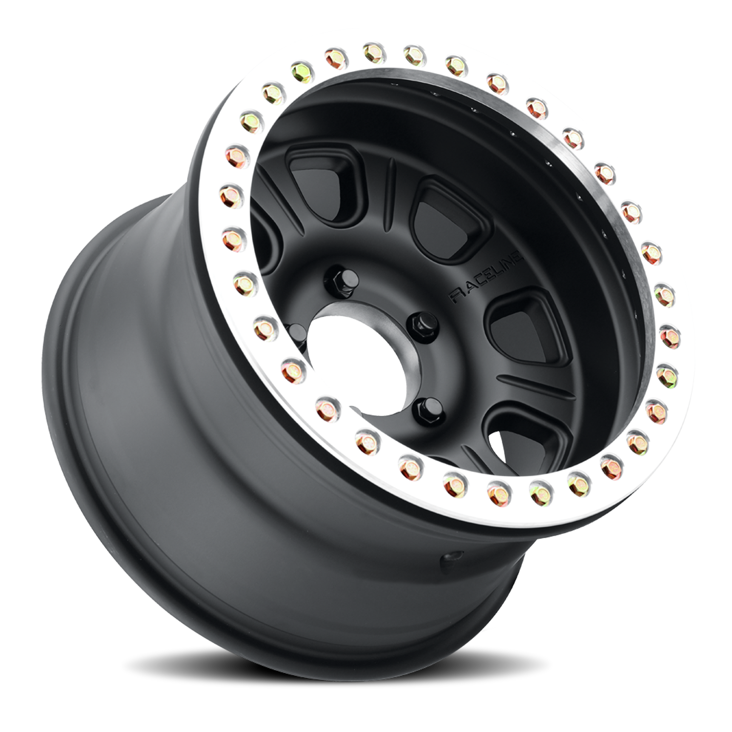 Aluminum Wheels 17x9.5 Monster Beadlock RT231 Black Machined Face Raceline Wheels