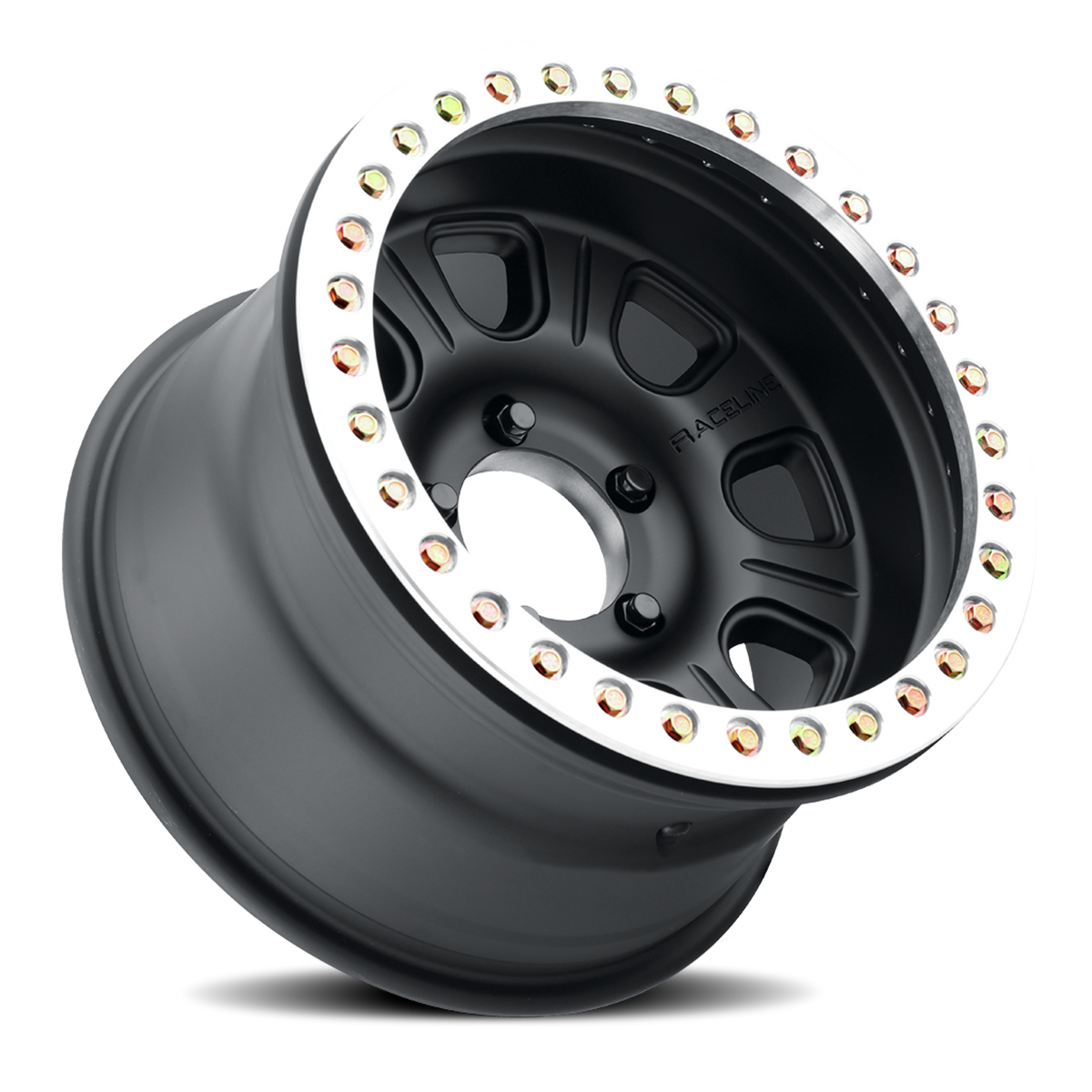 Aluminum Wheels 17x9.5 Monster Beadlock RT231 Black Machined Face Raceline Wheels