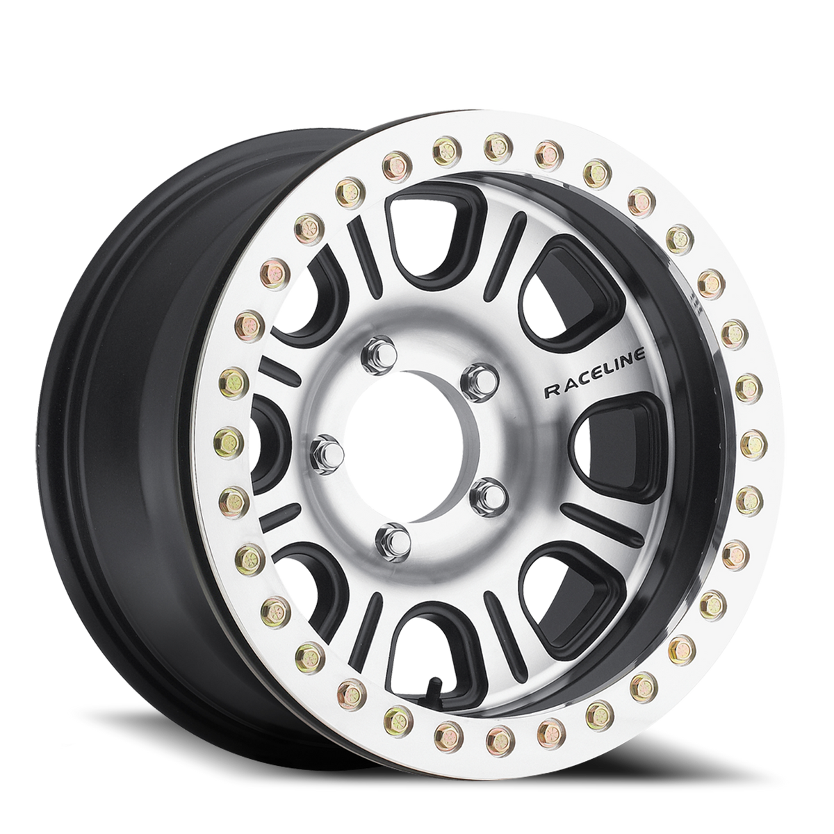 Aluminum Wheels 15x8 Monster Beadlock RT232 Black Machined Face Raceline Wheels