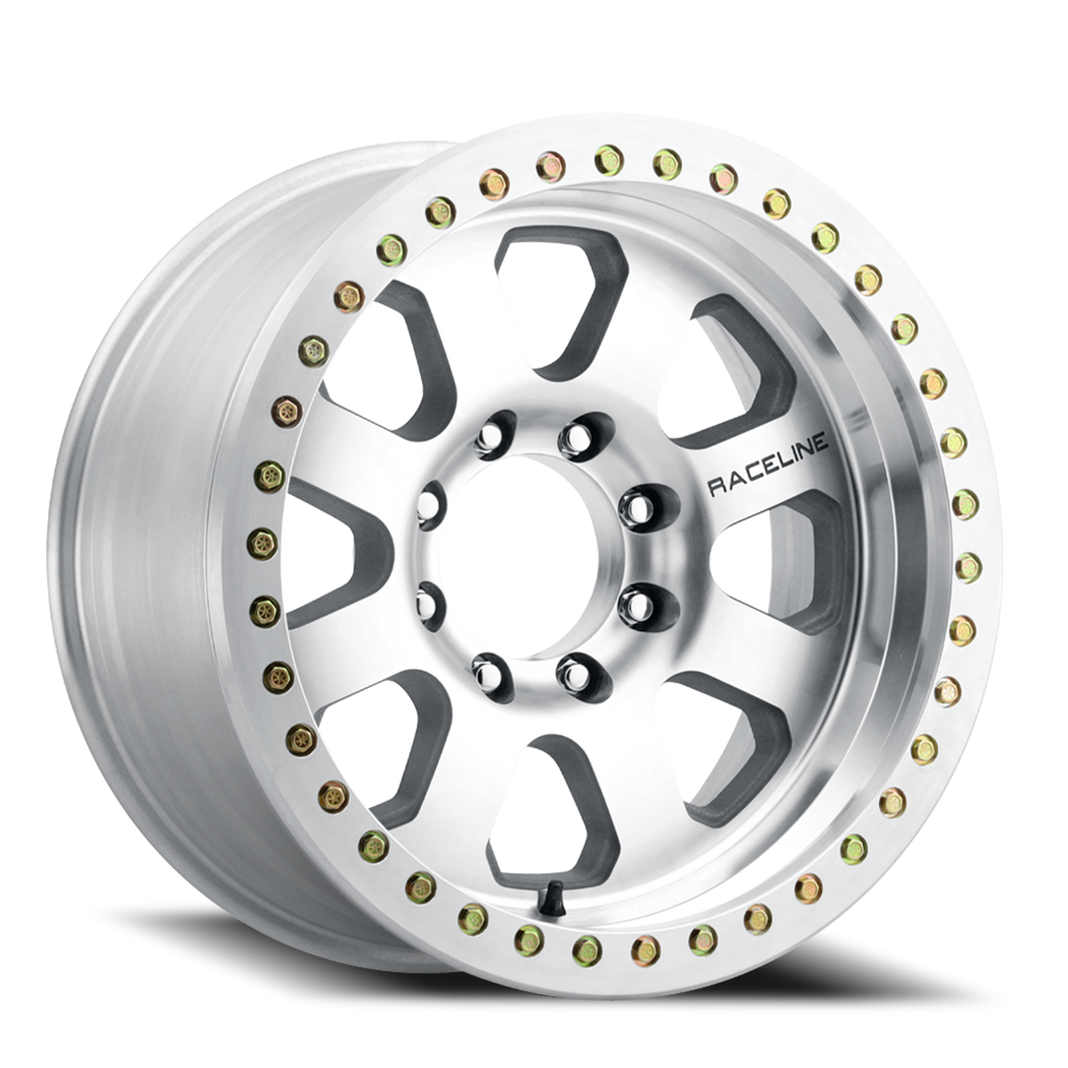 Aluminum Wheels 17x9 Avenger Beadlock RT260M Silver Machined Raceline Wheels