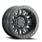 Aluminum Wheels 17x9 Ryno Cast Beadlock RT951B Satin Black Black Beadlock Ring Raceline Wheels