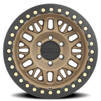 Aluminum Wheels 17x9 Ryno Cast Beadlock RT951BZ Textured Matte Bronze Black Beadlock Ring Raceline Wheels