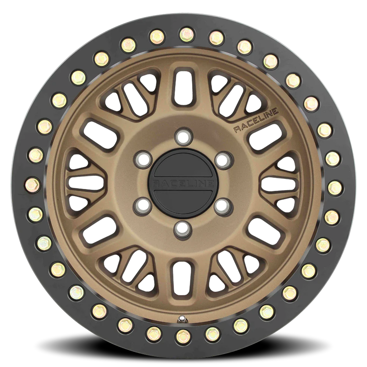 Aluminum Wheels 17x9 Ryno Cast Beadlock RT951BZ Textured Matte Bronze Black Beadlock Ring Raceline Wheels