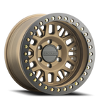 Aluminum Wheels 17x9 Ryno Cast Beadlock RT951BZ Textured Matte Bronze Black Beadlock Ring Raceline Wheels