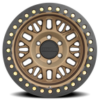 Aluminum Wheels 17x9 Ryno Cast Beadlock RT951BZ Textured Matte Bronze Black Beadlock Ring Raceline Wheels