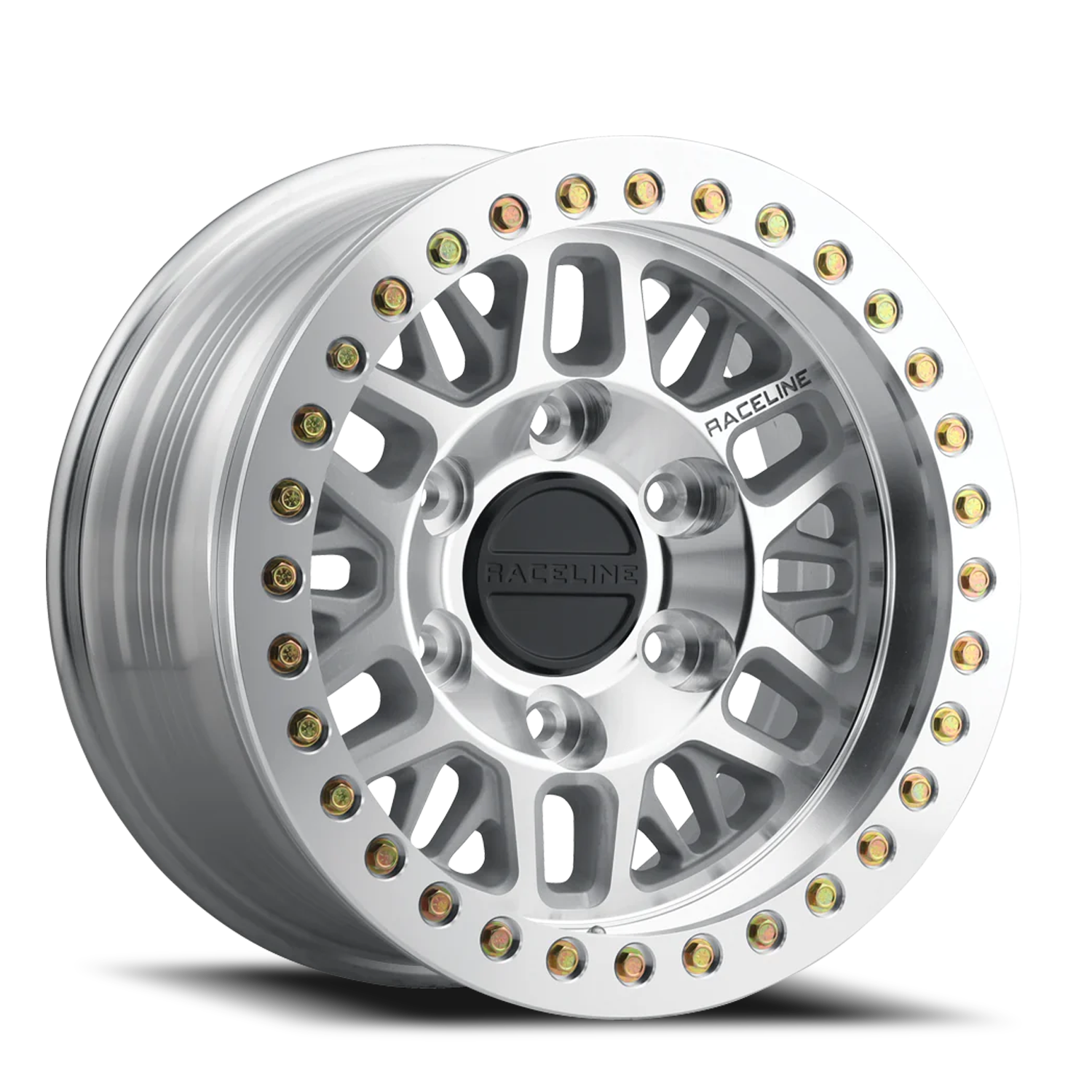 Aluminum Wheels 17x9 Ryno Cast Beadlock RT951M Silver Machined Beadlock Ring Machined Raceline Wheels