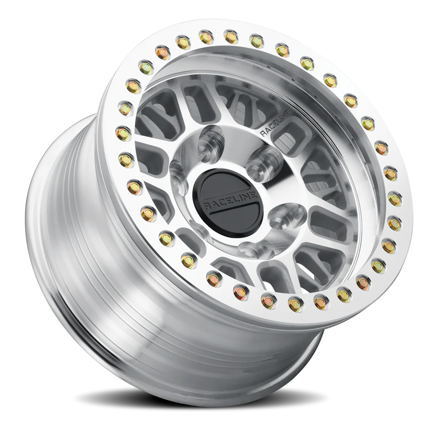 Aluminum Wheels 17x9 Ryno Cast Beadlock RT951M Silver Machined Beadlock Ring Machined Raceline Wheels