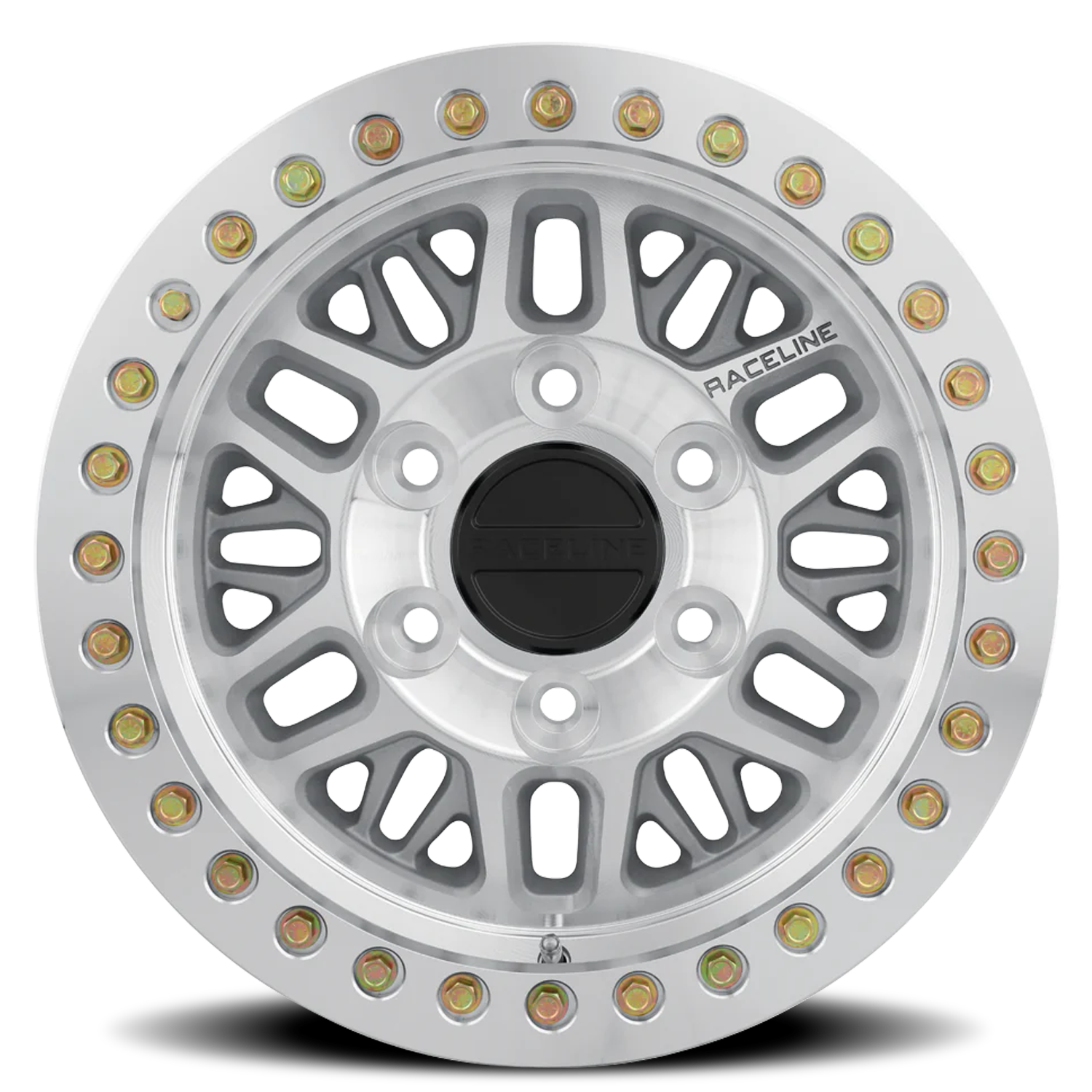 Aluminum Wheels 17x9 Ryno Cast Beadlock RT951M Silver Machined Beadlock Ring Machined Raceline Wheels