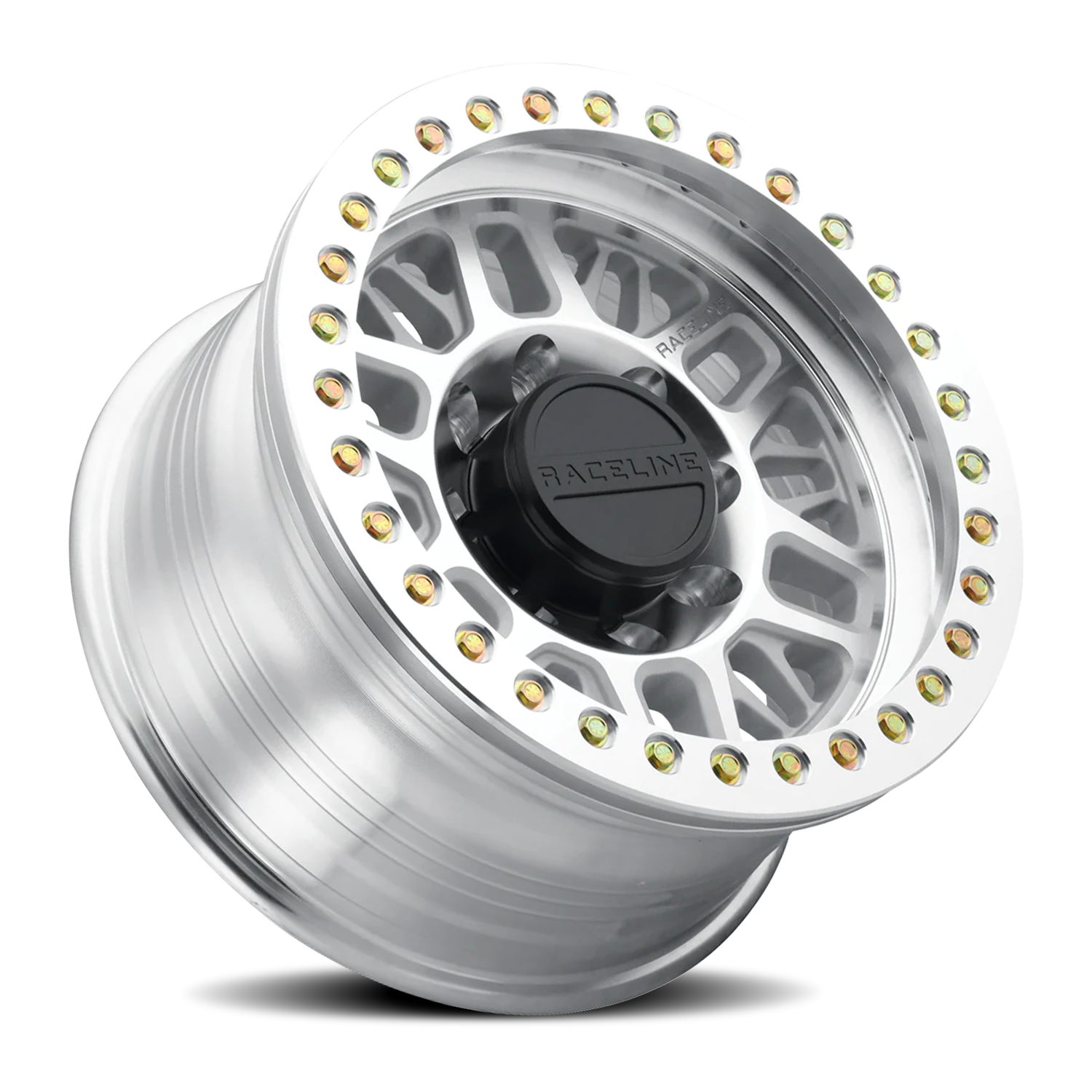 Aluminum Wheels 17x9 Ryno Cast Beadlock RT951M Silver Machined Beadlock Ring Machined Raceline Wheels