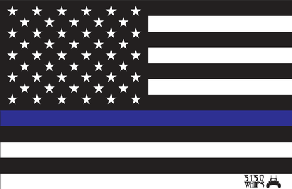 5150 Whips Heavy Duty American Flag (Blue Line)-LTW Motorsports