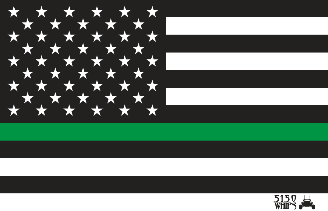 5150 Whips Heavy Duty American Flag (Green Line)-LTW Motorsports