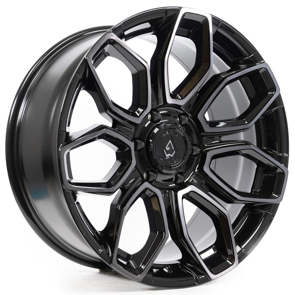 20x9 Arena A116 Cobra Glossy Black Brushed DDT Face Clear Wheel 5x5 (0mm)