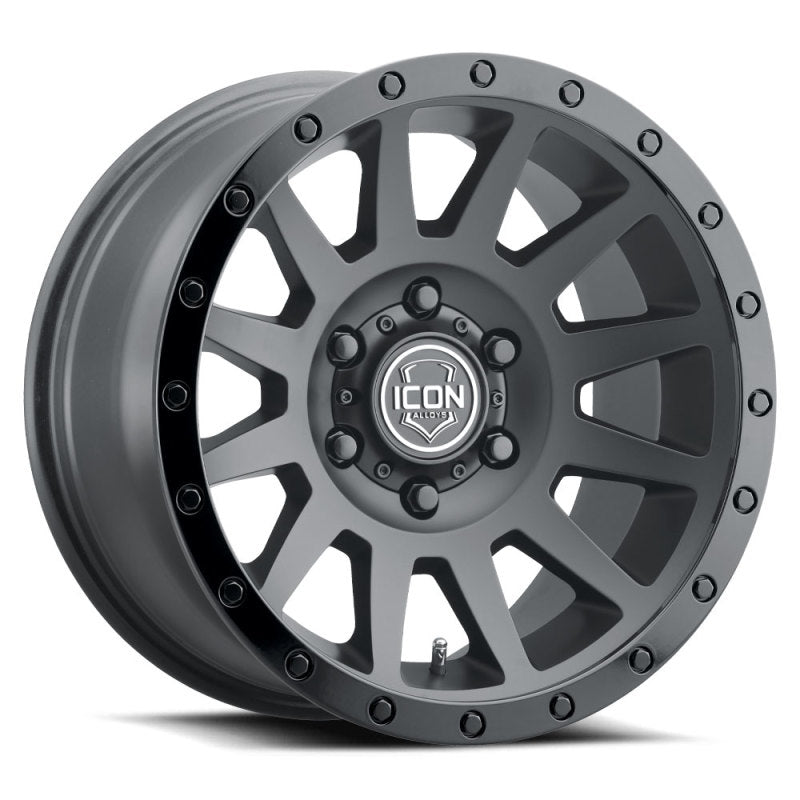 ICON Compression 17x8.5 6x135 6mm Offset 5in BS 87.1mm Bore Double Black Wheel-LTW Motorsports