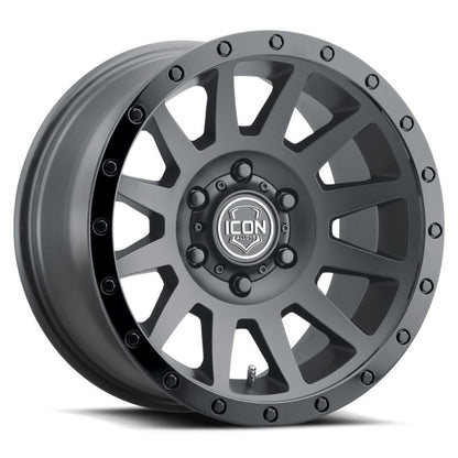 ICON Compression 17x8.5 6x5.5 0mm Offset 4.75in BS 106.1mm Bore Double Black Wheel-LTW Motorsports