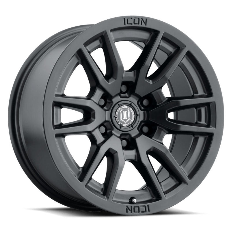 ICON Vector 6 17x8.5 6x135 6mm Offset 5in BS 87.1mm Bore Satin Black Wheel-LTW Motorsports