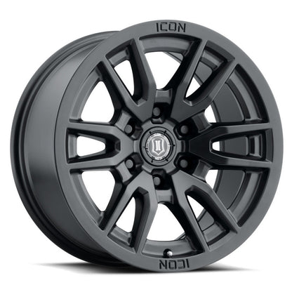 ICON Vector 6 17x8.5 6x135 6mm Offset 5in BS 87.1mm Bore Satin Black Wheel-LTW Motorsports