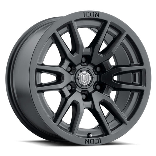 ICON Vector 6 17x8.5 6x135 6mm Offset 5in BS 87.1mm Bore Satin Black Wheel-LTW Motorsports