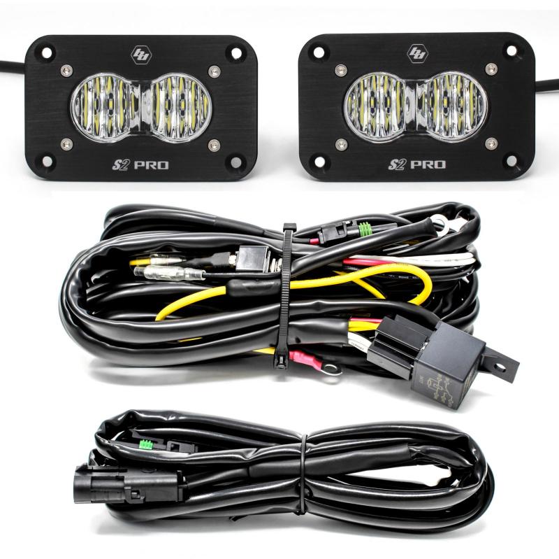 Baja Designs S2 Pro Wide Cornering Pair Flush Mount LED Light Pod Kit-LTW Motorsports