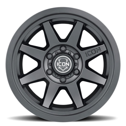 ICON Rebound SLX 17x8.5 6 x 135 6mm Offset 5.75in BS 87.1mm Bore Satin Black Wheel-LTW Motorsports