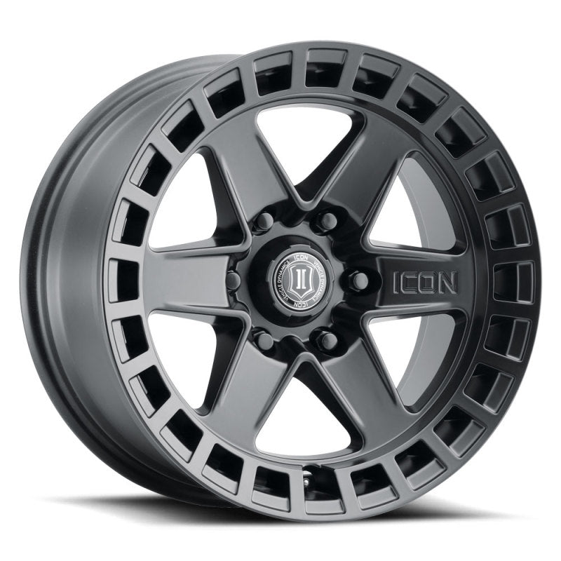 ICON Raider 17x8.5 6x135 6mm Offset 5in BS Satin Black Wheel-LTW Motorsports