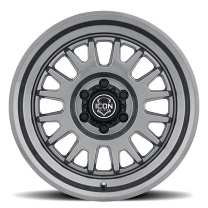 ICON Anza 17x8.5 6x5.5 0mm Offset 4.75in BS 106.1mm Hub Bore Gun Metal Wheel-LTW Motorsports