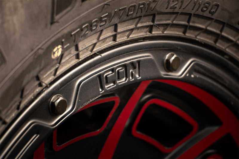 ICON Victory17x8.5 6x5.5 0mm Offset 4.75in BS Satin Black w/Red Tint Wheel-LTW Motorsports