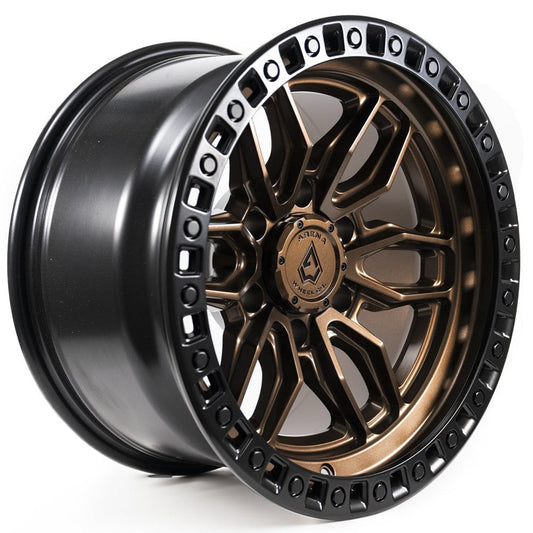 18x9 Arena A109 Hustle Smoked Bronze Center Satin Black Lip Wheel 6x5.5 (1mm)