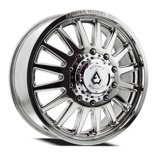 22x8.25 Arena A110 Rival Milled and Polished DUALLY FRONT Wheel 10x225 (105mm)