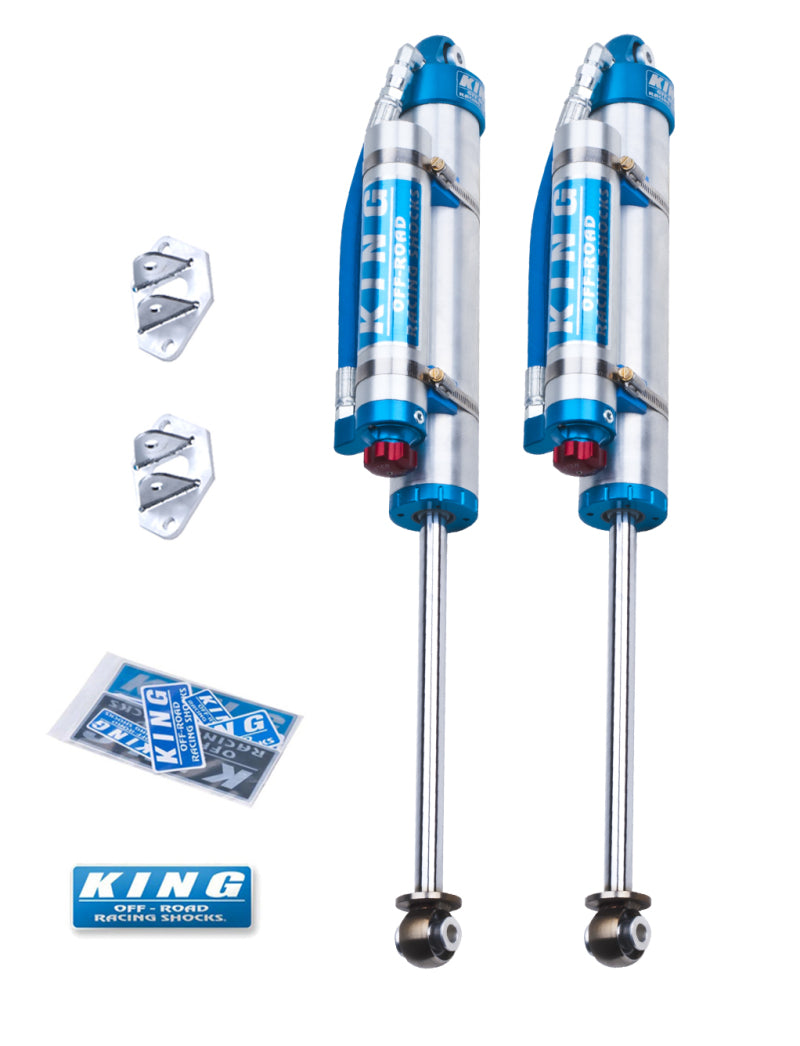 King Shocks 07-18 Jeep Wrangler JK Rear 2.5 Dia Piggy Hose Res Shocks 0-2in Lift w/Adjuster (Pair)-LTW Motorsports