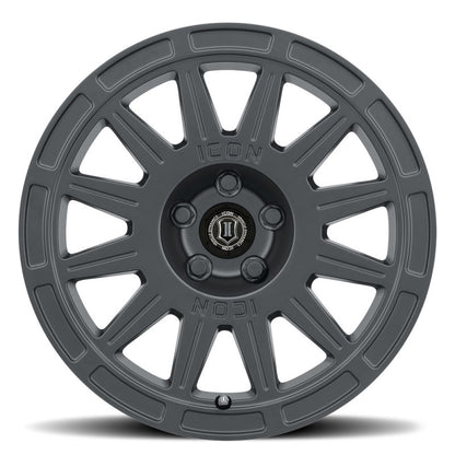 ICON Ricochet 15x7 5x100 15mm Offset 4.6in BS 56.1mm Bore Satin Black Wheel-LTW Motorsports