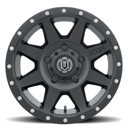 ICON Rebound 18x9 5x150 25mm Offset 6in BS 110.1mm Bore Satin Black Wheel-LTW Motorsports