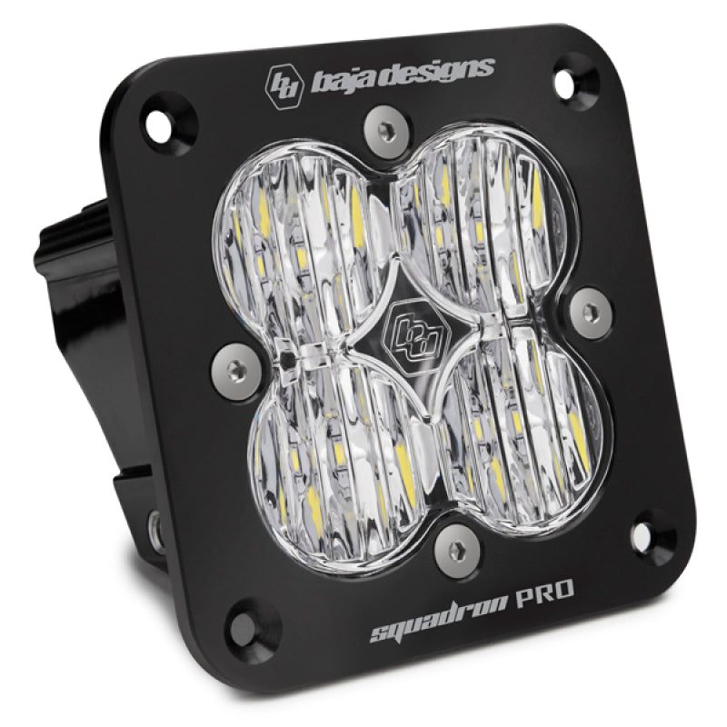 Baja Designs Squadron Pro Black Wide Cornering Pattern Flush Mount LED Light Pod - Black-LTW Motorsports