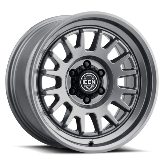 ICON Anza 17x8.5 5x5 -6mm Offset 4.5in BS 71.5mm Hub Bore Gun Metal Wheel-LTW Motorsports