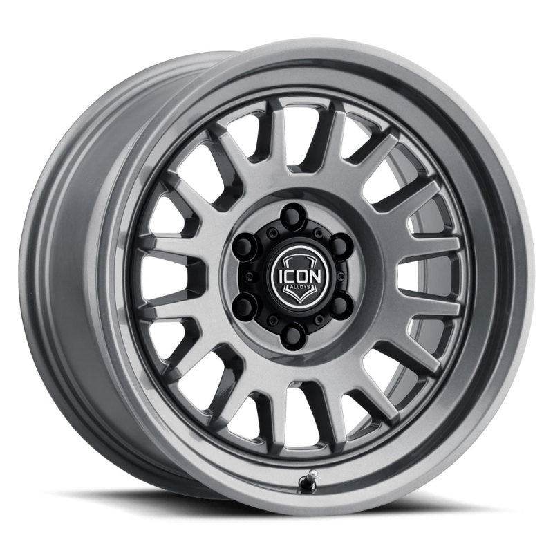 ICON Anza 17x8.5 6x5.5 0mm Offset 4.75in BS 106.1mm Hub Bore Gun Metal Wheel-LTW Motorsports