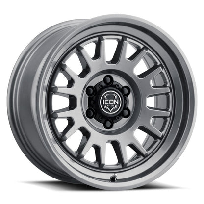 ICON Anza 17x8.5 6x5.5 0mm Offset 4.75in BS 106.1mm Hub Bore Gun Metal Wheel-LTW Motorsports