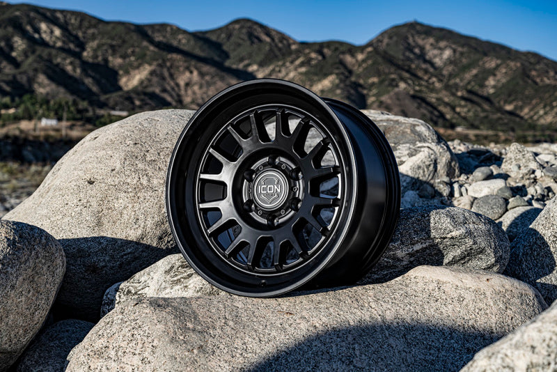 ICON Anza 17x8.5 6x5.5 0mm Offset 4.75in BS 106.1mm Hub Bore Satin Black Wheel-LTW Motorsports