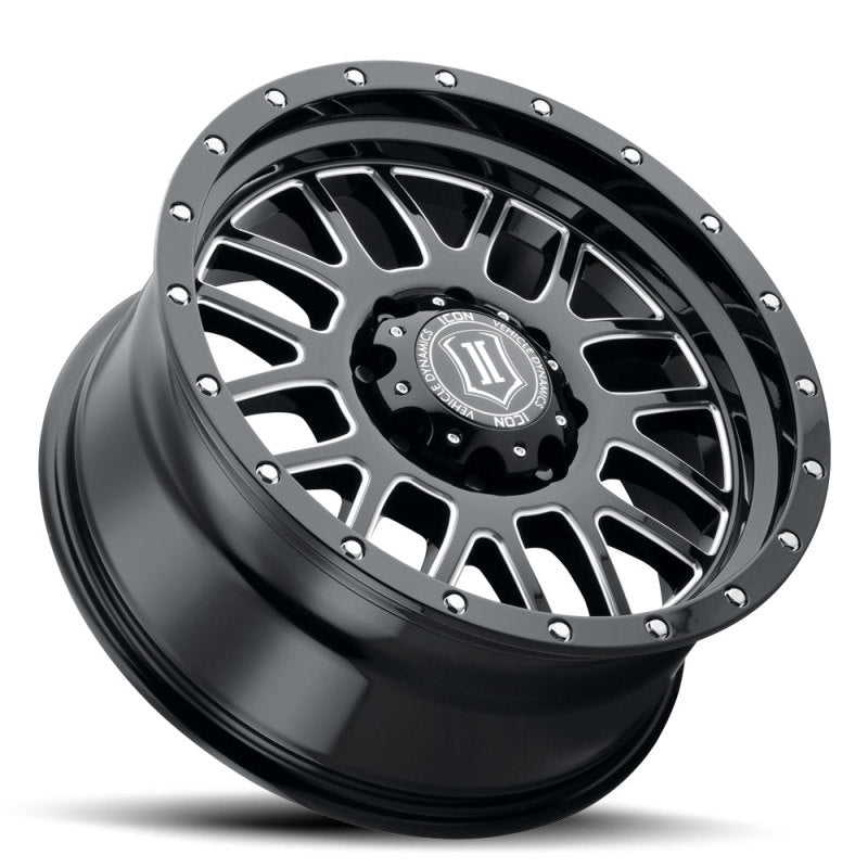 ICON Alpha 20x9 8x180 12mm Offset 5.5in BS Gloss Black Milled Spokes Wheel-LTW Motorsports
