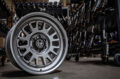 ICON Anza 17x8.5 6x5.5 0mm Offset 4.75in BS 106.1mm Hub Bore Gun Metal Wheel-LTW Motorsports