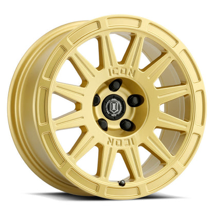 ICON Ricochet 17x8 5x4.5 38mm Offset 6in BS - Gloss Gold Wheel-LTW Motorsports