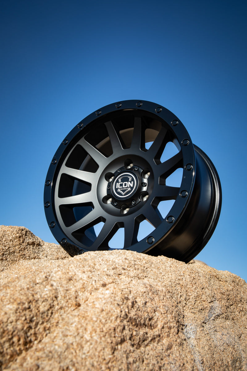 ICON Compression 17x8.5 5x150 25mm Offset 5.75in BS 110.1mm Bore Double Black Wheel-LTW Motorsports