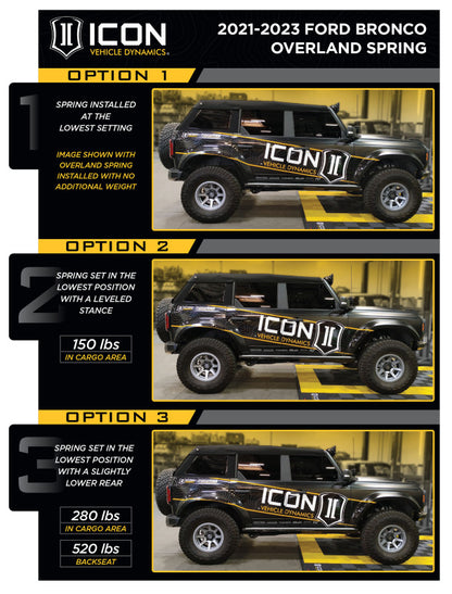 ICON 21-23 Ford Bronco Rear 2.5in VS RR Coilover Kit Heavy Rate Spring-LTW Motorsports