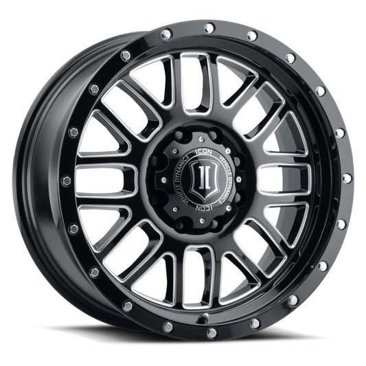 ICON Alpha 20x9 8x180 12mm Offset 5.5in BS Gloss Black Milled Spokes Wheel-LTW Motorsports