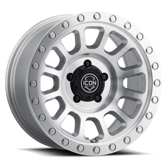 ICON Hulse 18x9 8x6.5 12mm Offset 5.5in BS Silver Machined
