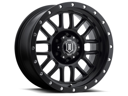 ICON Alpha 17x8.5 6x135 6mm Offset 5in BS 87.1mm Bore Satin Black Wheel-LTW Motorsports