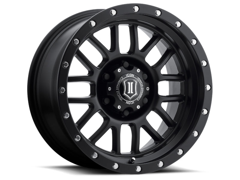 ICON Alpha 17x8.5 5x5 0mm Offset 4.75in BS 71.5mm Bore Satin Black Wheel-LTW Motorsports