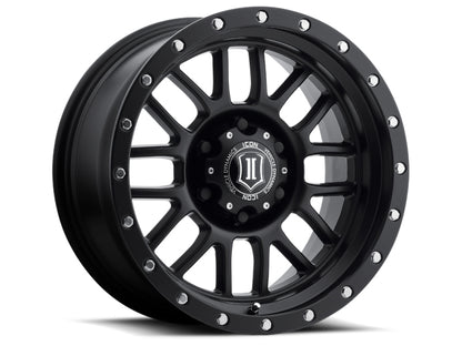 ICON Alpha 17x8.5 5x5 0mm Offset 4.75in BS 71.5mm Bore Satin Black Wheel-LTW Motorsports
